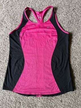 Nike Hot Pink and Black Dri-FIT Athletic Tank